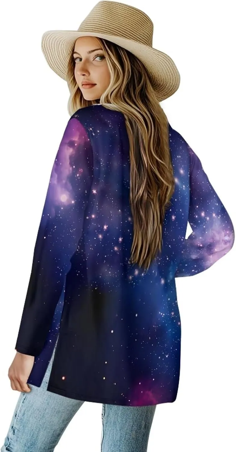 Women's Cardigans Sweaters Long Sleeve Casual Open Front Tops Oversized Stretch Coat Tops Lightweight Fall Jacket