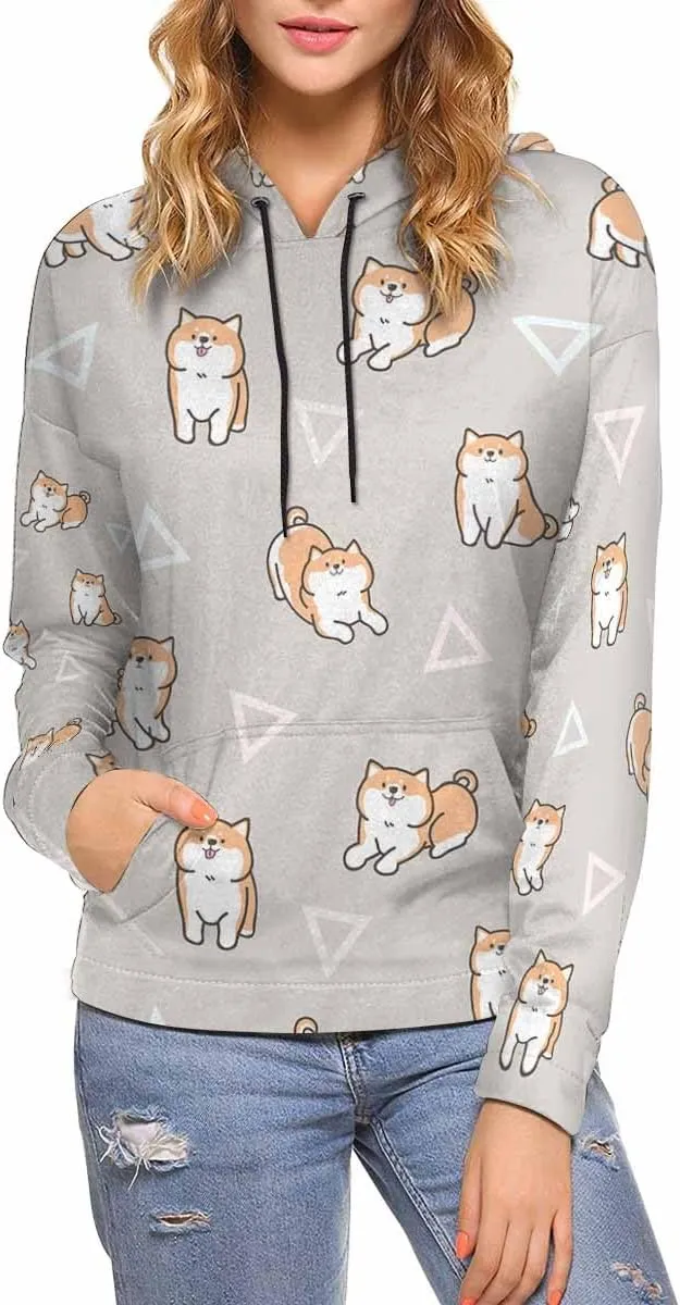 Womens Hoodie Paw print Bones Geometric Figures Women Sweatshirts Long Sleeve Sweaters Pullover Outfits