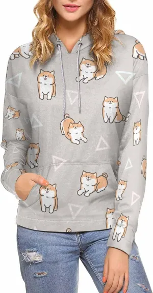 Womens Hoodie Paw print Bones Geometric Figures Women Sweatshirts Long Sleeve Sweaters Pullover Outfits