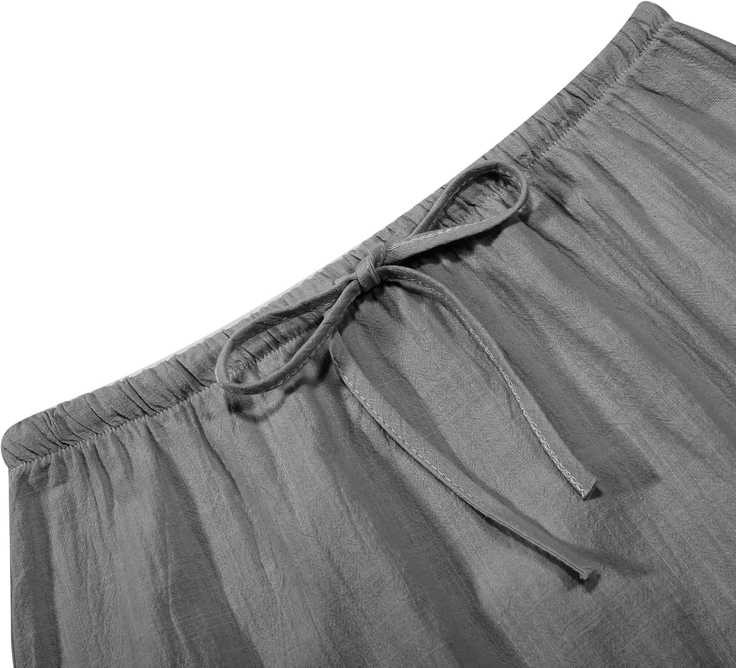 Women's Linen Maxi Skirts Elastic Waisted Baggy High Waisted Casual Skirt Drawstring Lightweight Comfortable Skorts