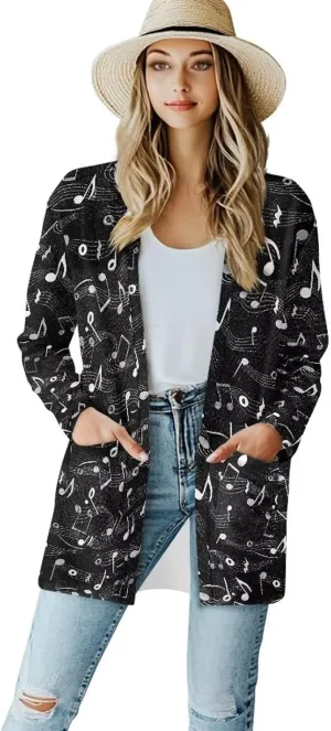 Womens Open Fron Cardigan Sweaters Long Sleeve Oversized Casual Tops Loose Lightweight Daily Coats with Pockets
