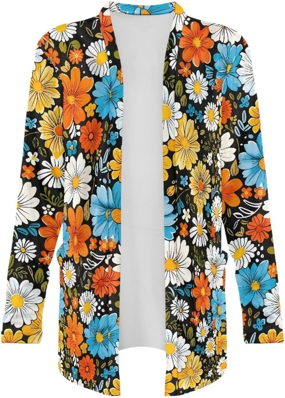 Womens Open Fron Cardigan Sweaters Long Sleeve Oversized Casual Tops Loose Lightweight Daily Coats with Pockets