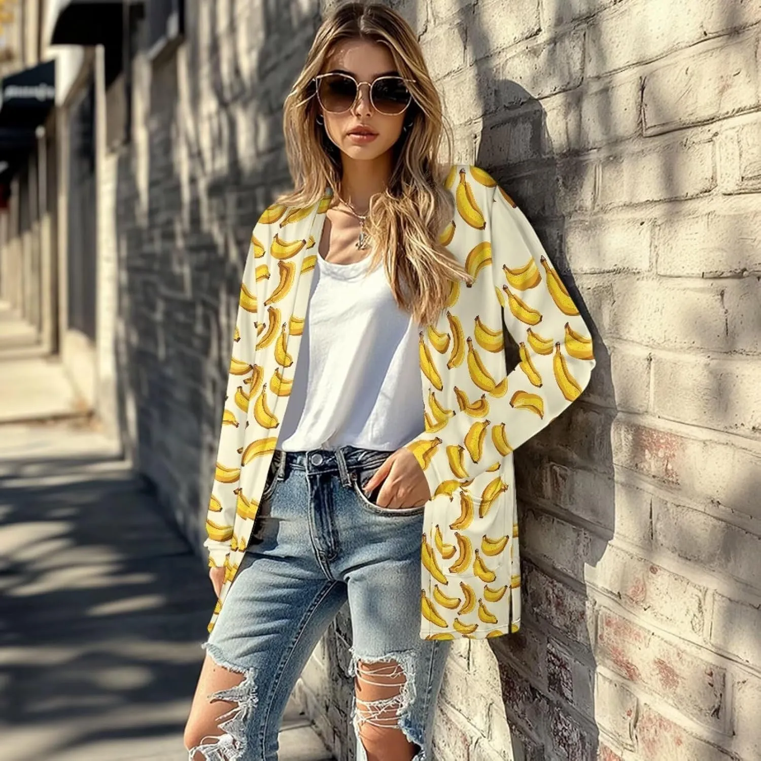 Womens Open Fron Cardigan Sweaters Long Sleeve Oversized Casual Tops Loose Lightweight Daily Coats with Pockets