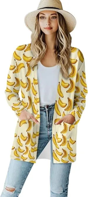Womens Open Fron Cardigan Sweaters Long Sleeve Oversized Casual Tops Loose Lightweight Daily Coats with Pockets