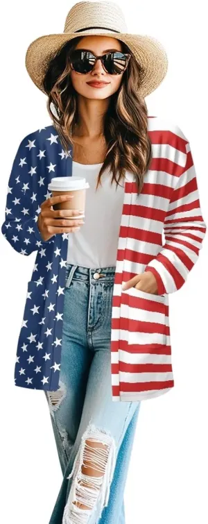 Womens Open Fron Cardigan Sweaters Long Sleeve Oversized Casual Tops Loose Lightweight Daily Coats with Pockets