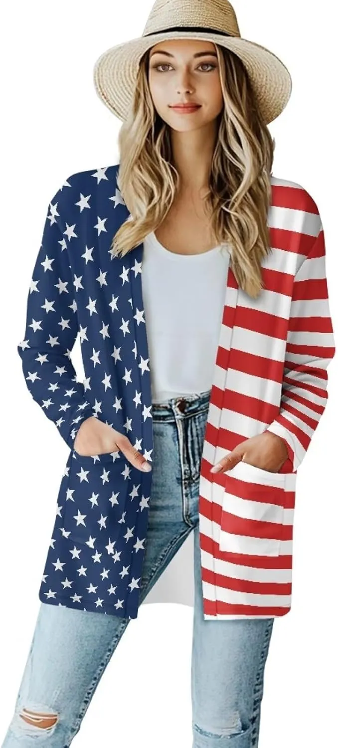 Womens Open Fron Cardigan Sweaters Long Sleeve Oversized Casual Tops Loose Lightweight Daily Coats with Pockets