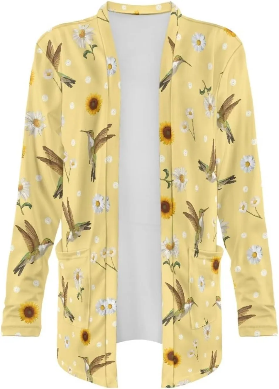 Womens Open Front Cardigan Long Sleeve Loose Sweater Lightweight Soft Cardigan Jackets