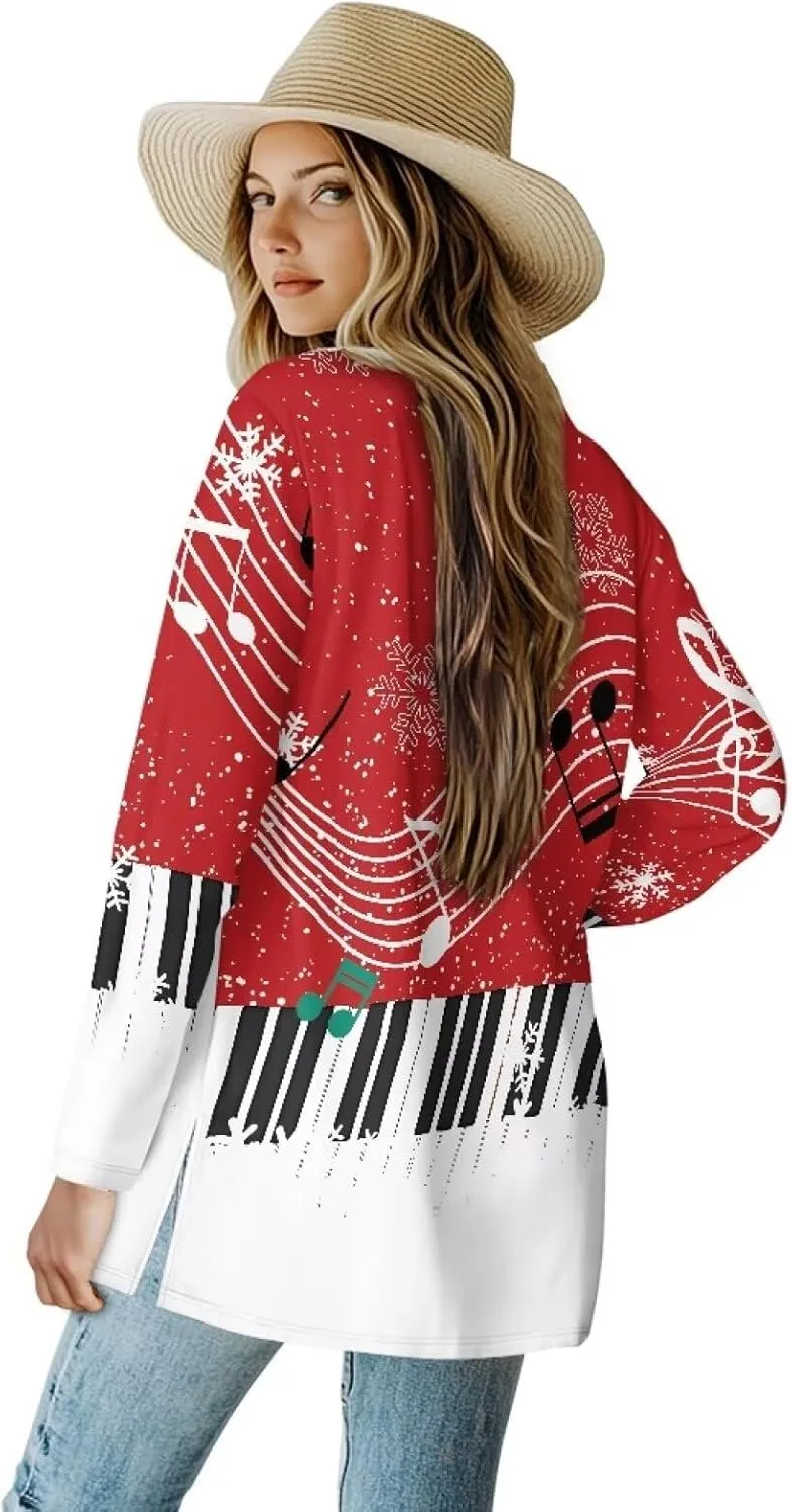 Womens Open Front Cardigan Long Sleeve Loose Sweater Lightweight Soft Cardigan Jackets