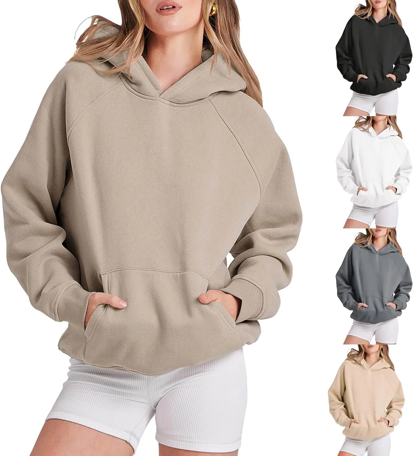 Womens Oversized Hoodies Fleece Sweatshirts Long Sleeve Sweaters Pullover Fall Outfits Winter Clothes