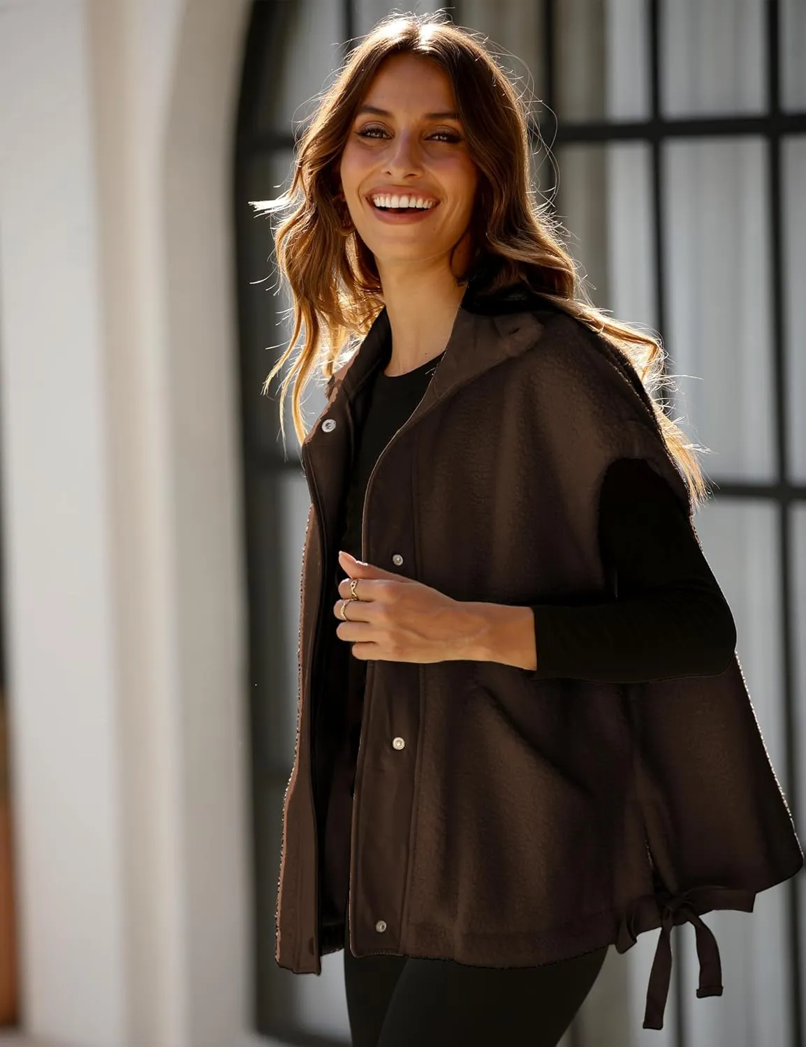 Womens Sherpa Fleece Vest Oversized Sleeveless Jacket Casual Outerwear Gilet with Pockets