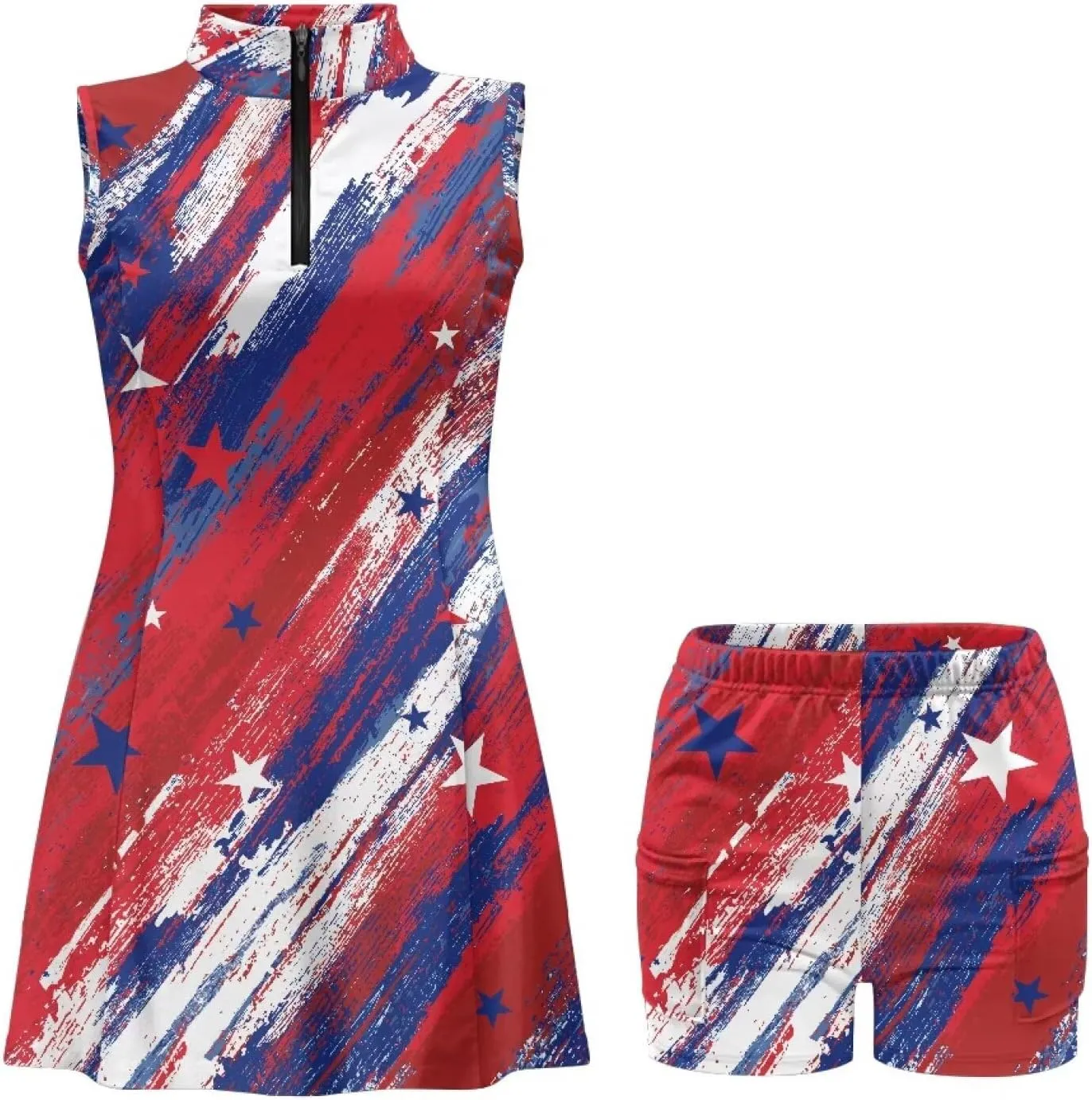Womens Sleeveless Tennis Golf Dress Soft Fabric Summer Casual Loose Athletic Workout with Inner Shorts