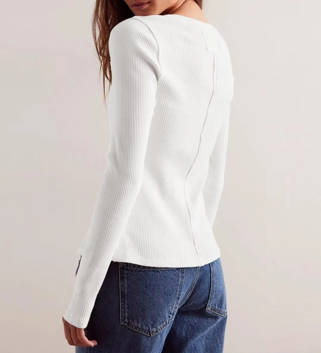 Womens Slim Fitted Cardigan Long Sleeve Ribbed Knit Button Down Shirts