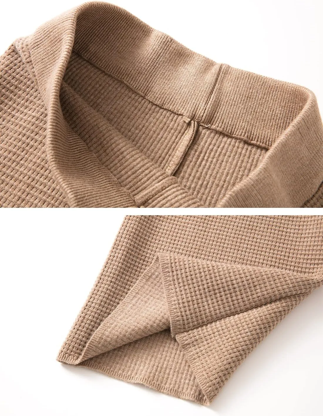 Womens Waffle Knit Lounge Wide Leg Pants High Elastic Waist Flowy Sweater Pants with Drawstring