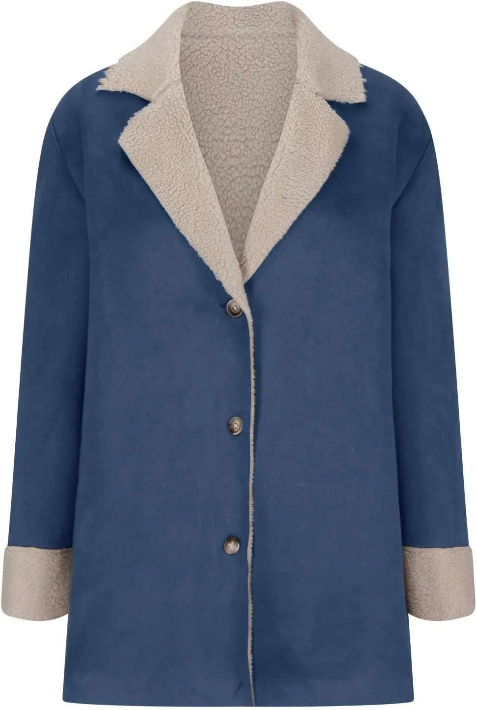 Womens Winter Coats Fleece Fuzzy Sherpa Lined Jackets Notch Lapel Pea Trench Coats Warm Overcoat Fashion Fall Outfits