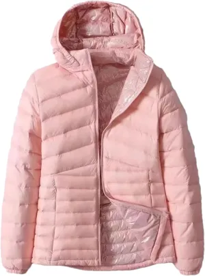 Women's Winter Down Warm Jackets Autumn/Winter Lightweight Hooded Down Jacket Hat Detachable
