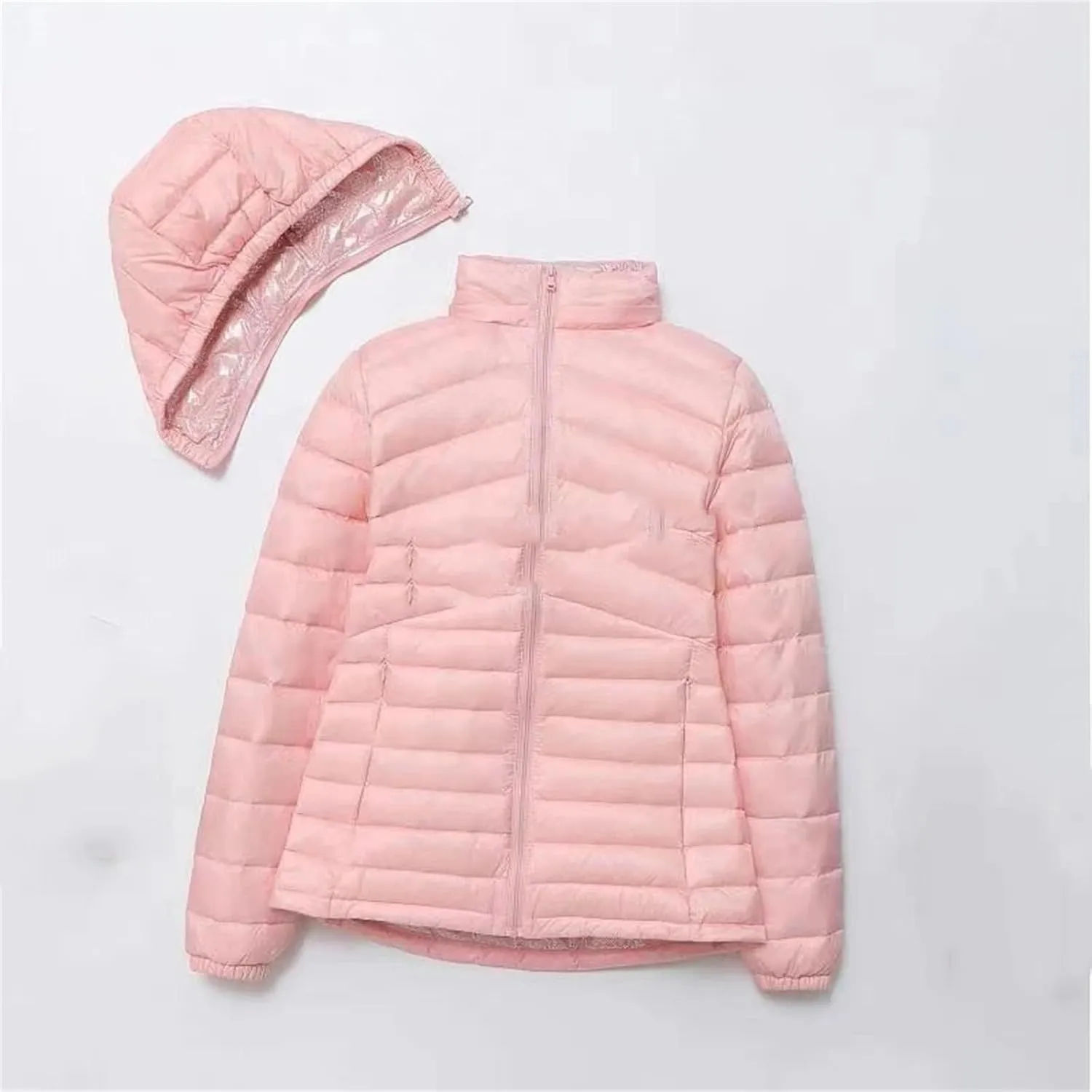 Women's Winter Down Warm Jackets Autumn/Winter Lightweight Hooded Down Jacket Hat Detachable