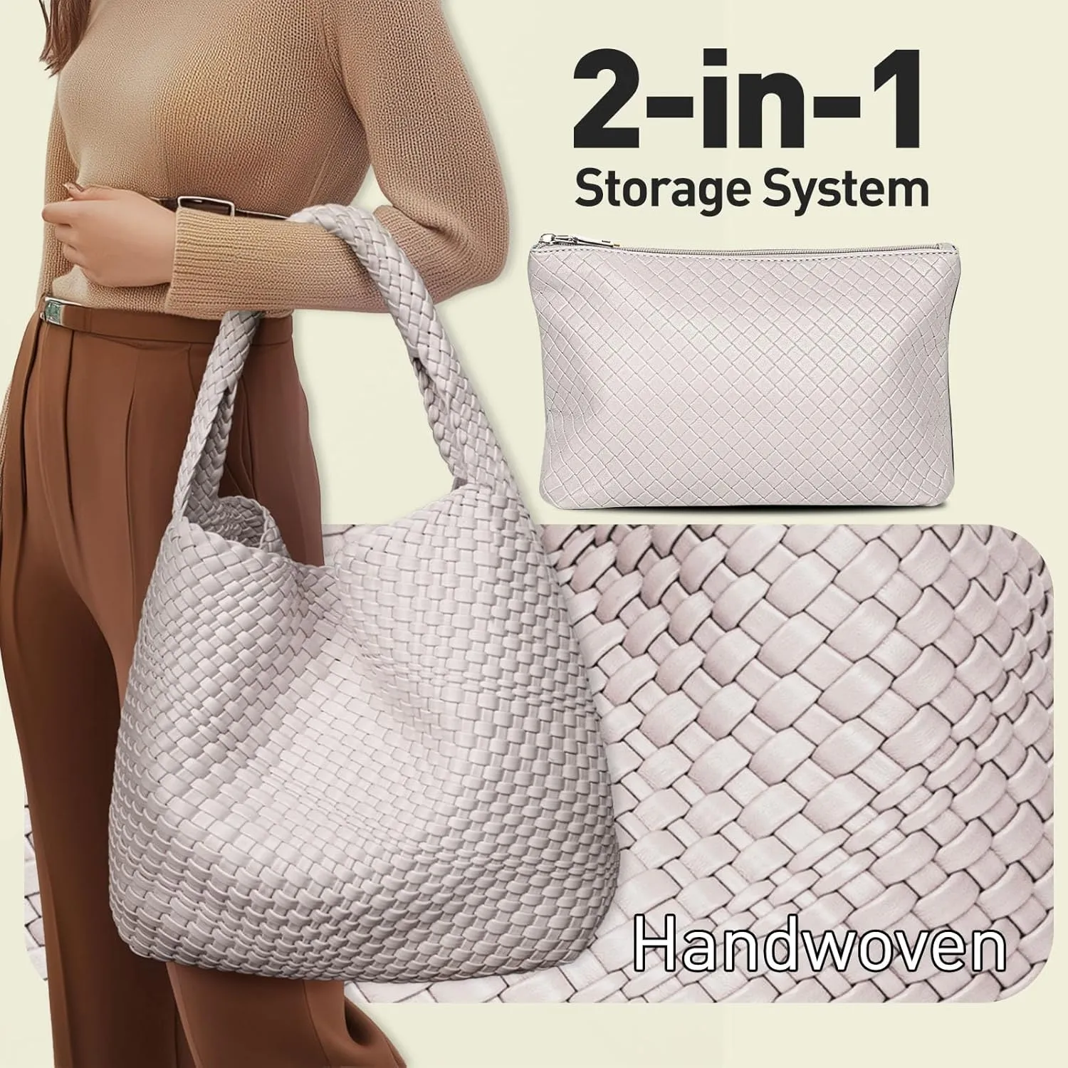 Woven Tote Bag for Women Woven Purse Large Woven Tote Braided Purse Weave Purse with Top Handle