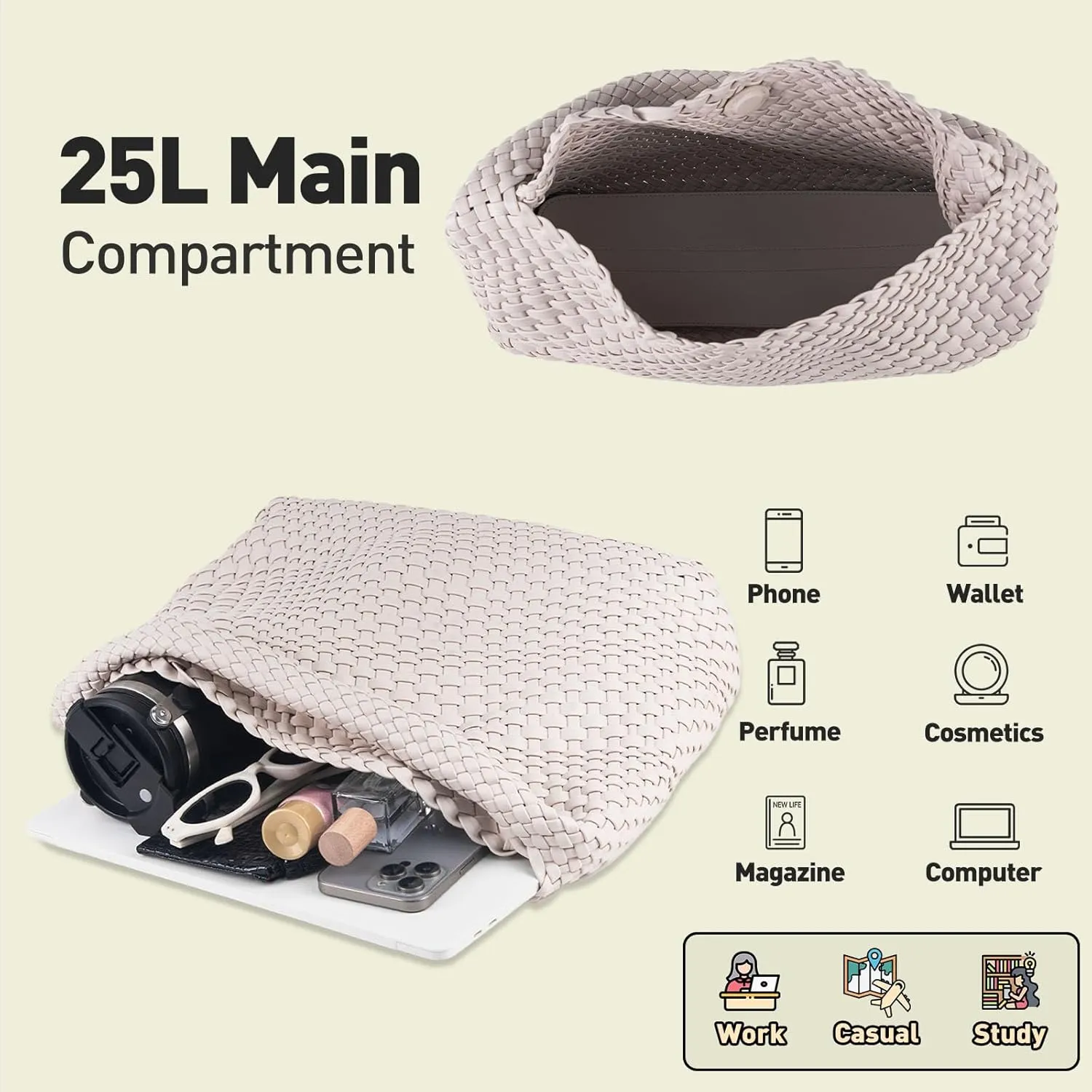 Woven Tote Bag for Women Woven Purse Large Woven Tote Braided Purse Weave Purse with Top Handle