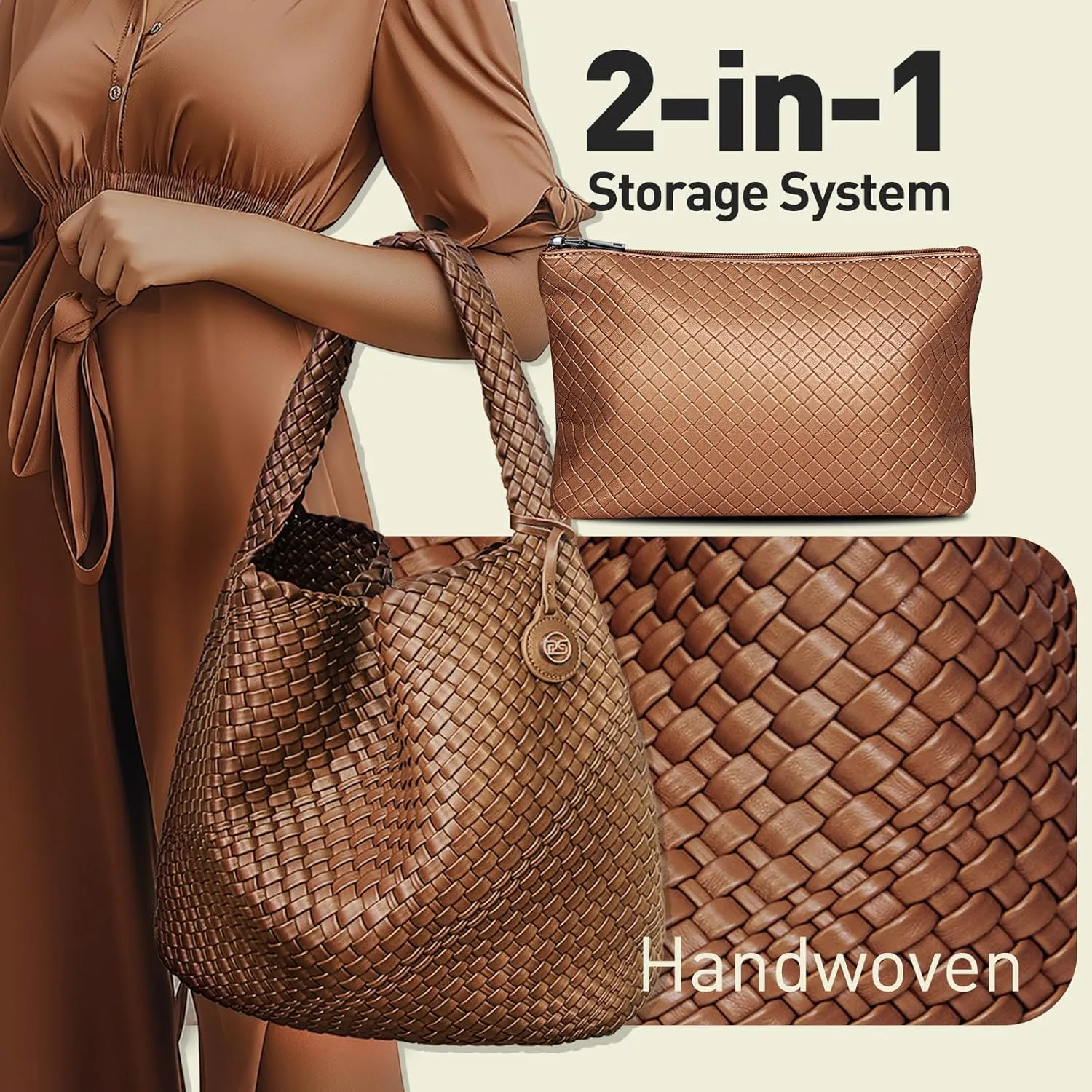 Woven Tote Bag for Women Woven Purse Large Woven Tote Braided Purse Weave Purse with Top Handle