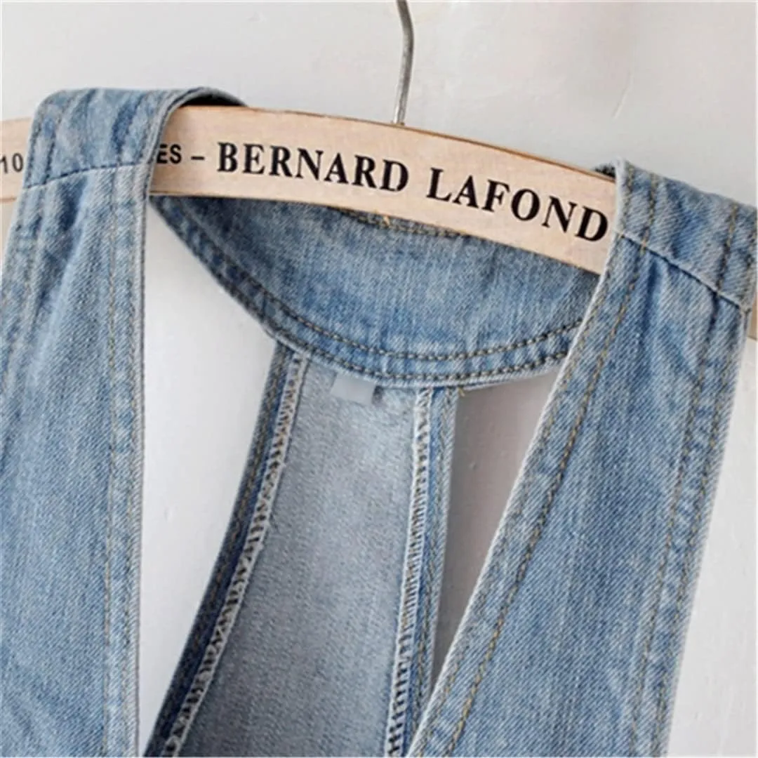 Wvapzxx Spring Short Denim Vest Women's Summer Thin Sleeveless Jacket Vintage Jean Waistcoat
