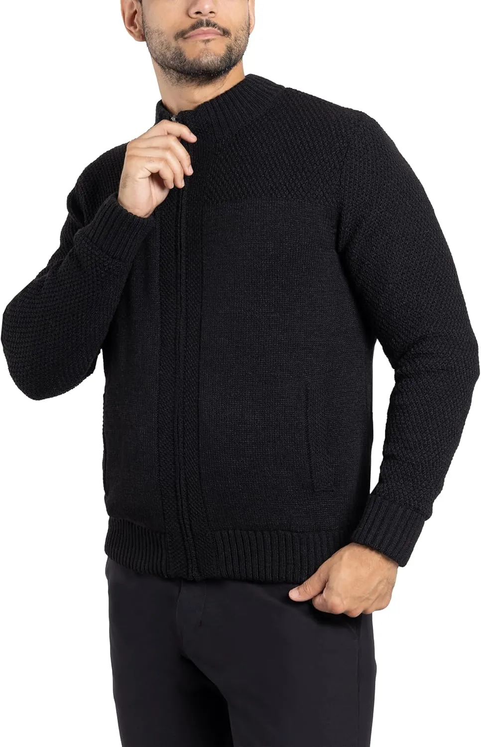 X RAY Mens Zip Up Cardigan Sweater for Men, Full Zip Slim Fit Knit Jacket for Spring (Big and Tall),