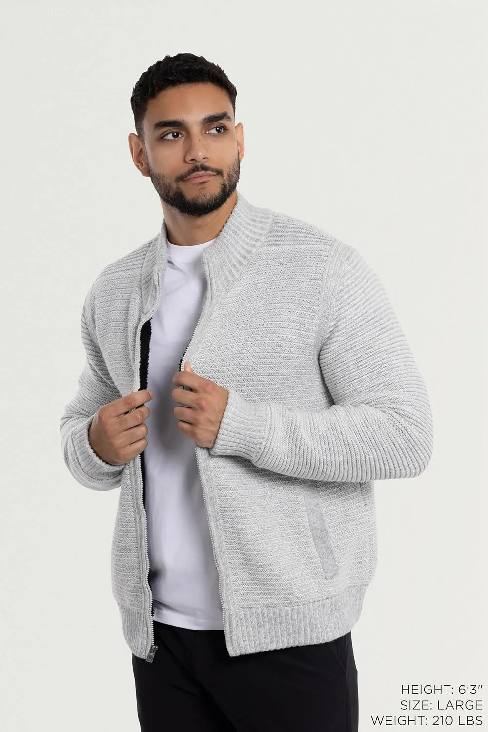 X RAY Mens Zip Up Cardigan Sweater for Men, Full Zip Slim Fit Knit Jacket for Spring (Big and Tall),