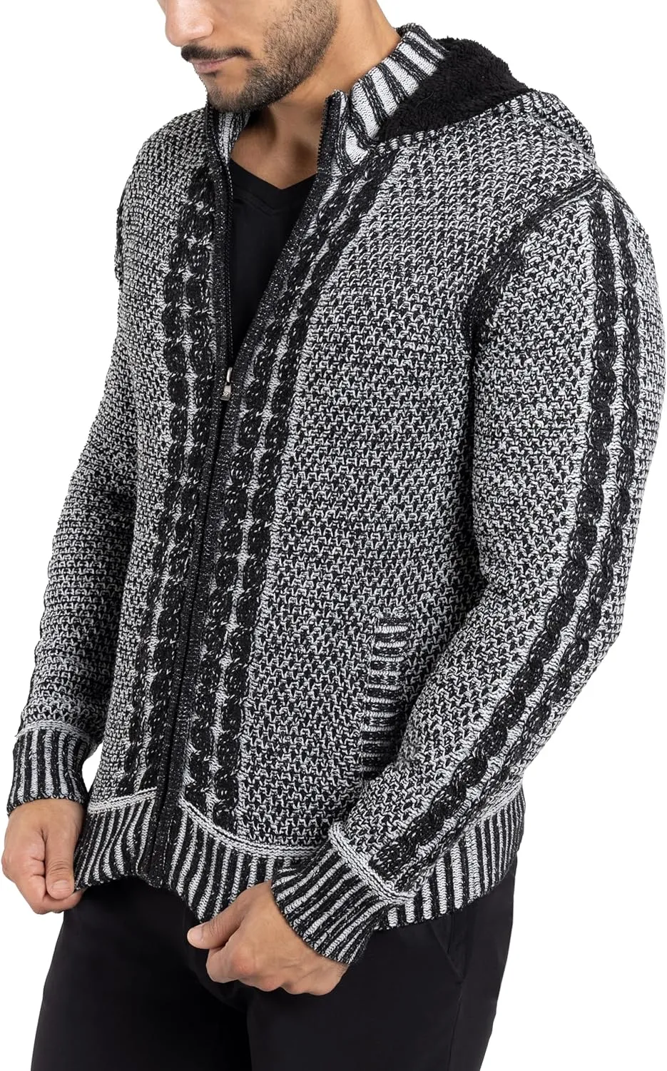 X RAY Mens Zip Up Cardigan Sweater for Men, Full Zip Slim Fit Knit Jacket for Spring (Big and Tall),