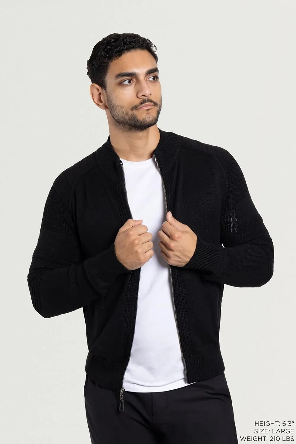 X RAY Mens Zip Up Cardigan Sweater for Men, Full Zip Slim Fit Knit Jacket for Spring (Big and Tall),