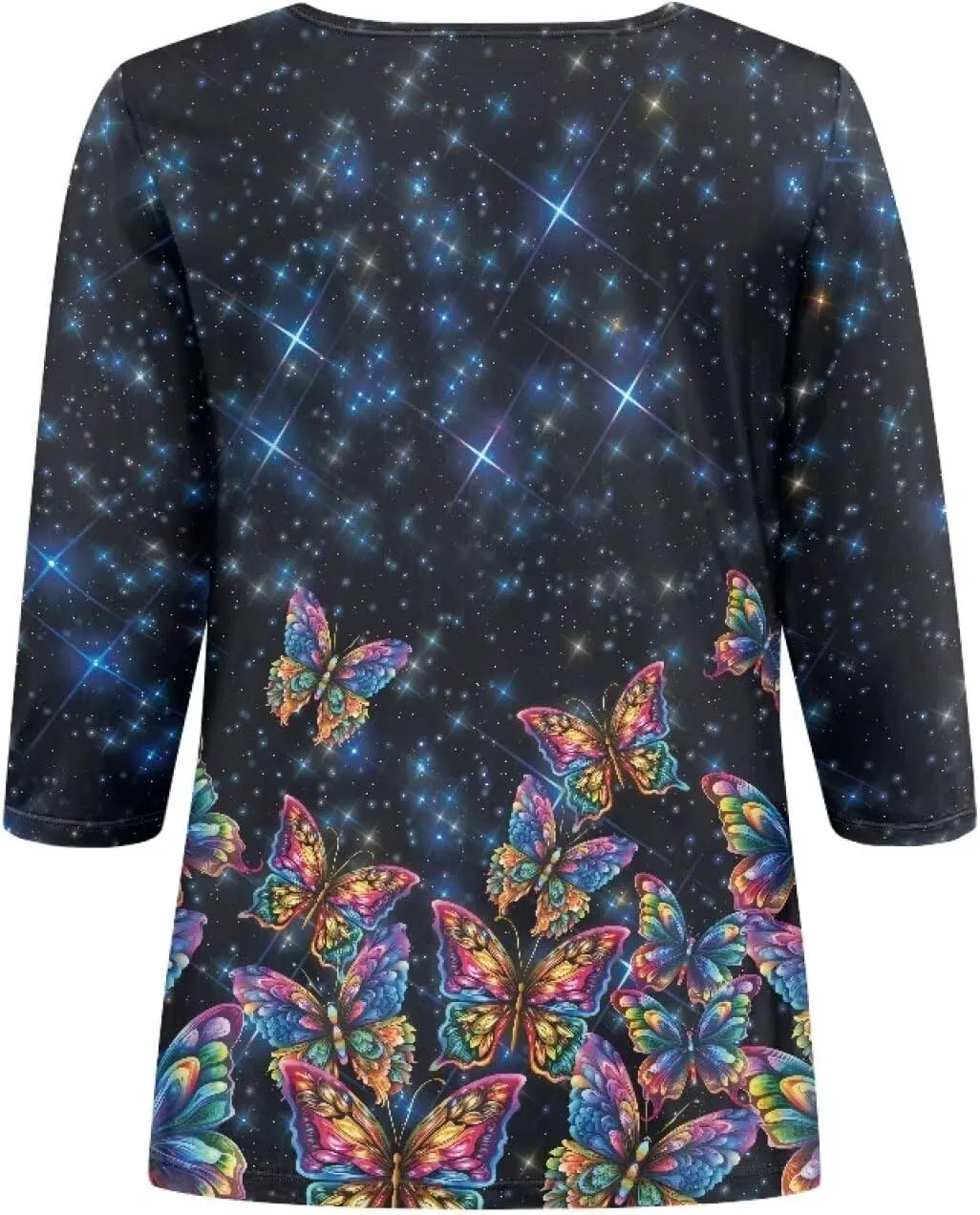 YEXIATODO Plus Size Tops for Women 3/4 Sleeve Suitable for Early Fall Spring