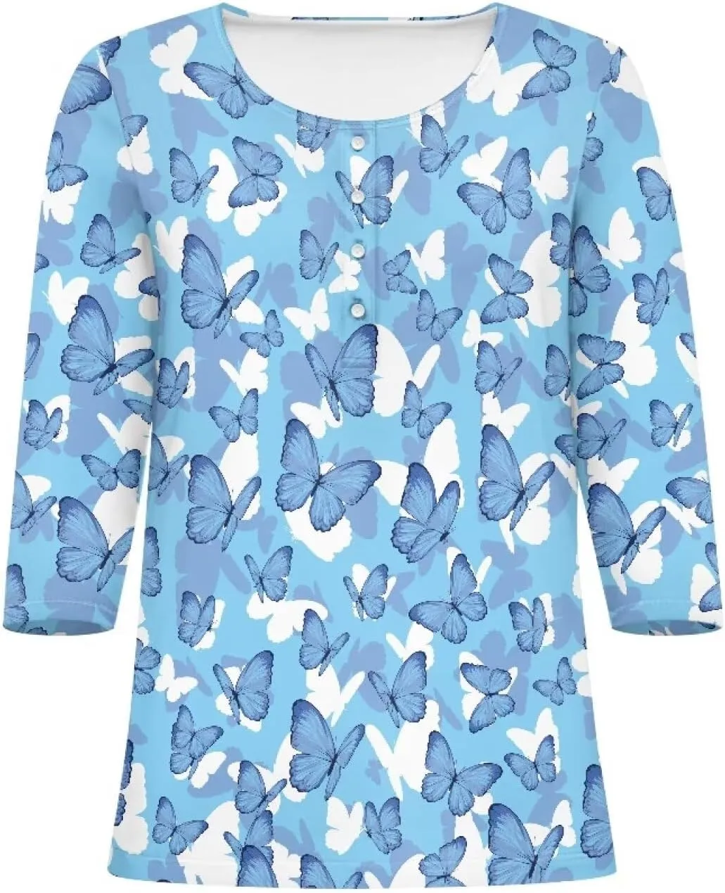 YEXIATODO Plus Size Tops for Women 3/4 Sleeve Suitable for Early Fall Spring