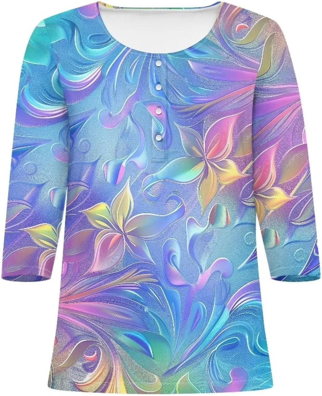 YEXIATODO Plus Size Tops for Women 3/4 Sleeve Suitable for Early Fall Spring