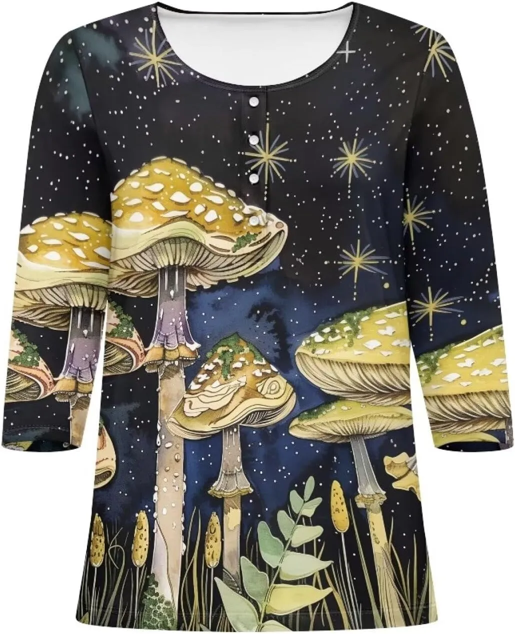 YEXIATODO Plus Size Tops for Women 3/4 Sleeve Suitable for Early Fall Spring