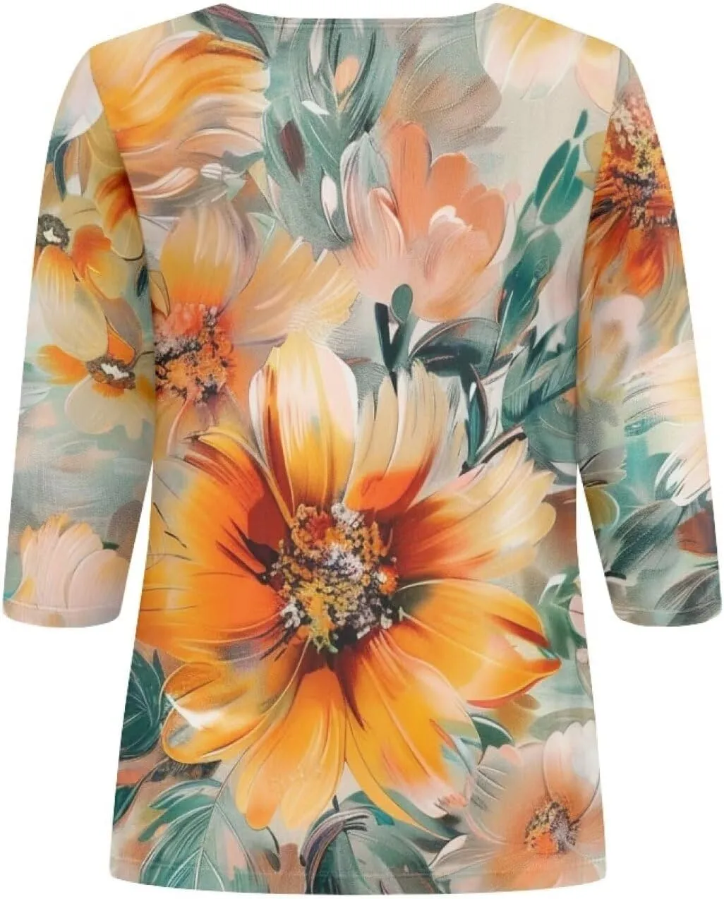 YEXIATODO Plus Size Tops for Women 3/4 Sleeve Suitable for Early Fall Spring