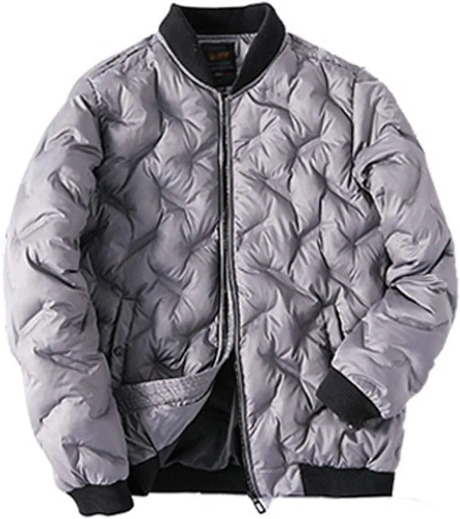 ZGZZ7 Men's Winter Warm Puffy Coats Outerwear Quilted Cotton Padded Puffer Coats Baseball Jackets