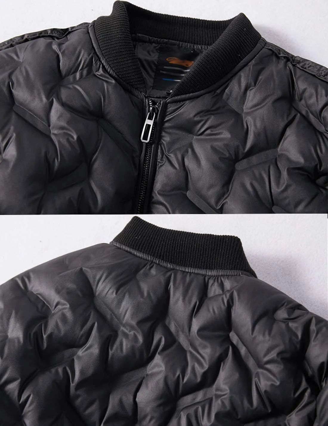 ZGZZ7 Men's Winter Warm Puffy Coats Outerwear Quilted Cotton Padded Puffer Coats Baseball Jackets